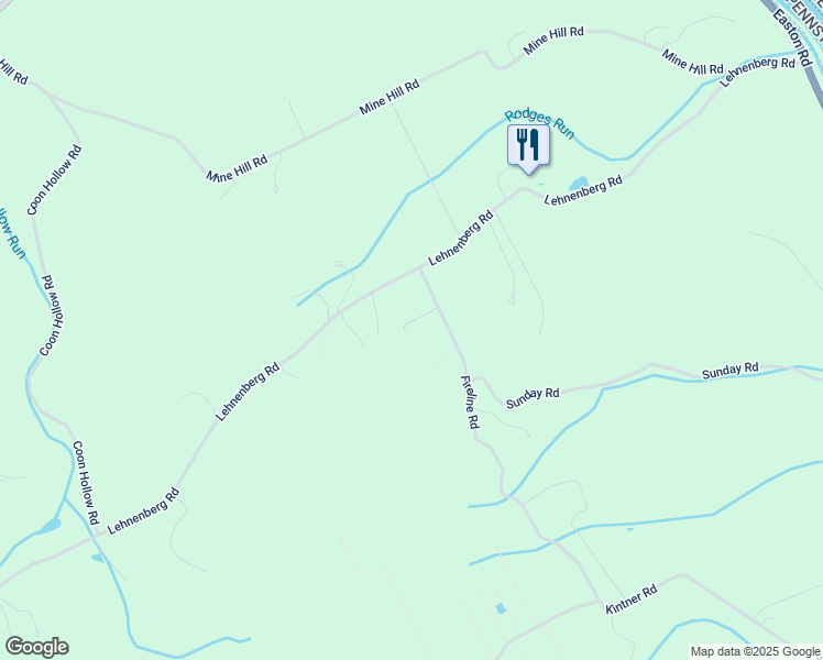 map of restaurants, bars, coffee shops, grocery stores, and more near 336 Fireline Road in Kintnersville