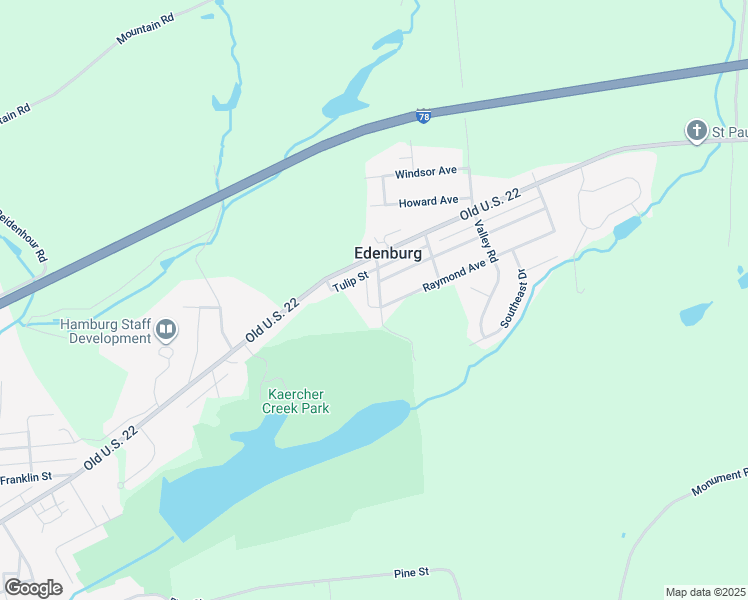 map of restaurants, bars, coffee shops, grocery stores, and more near 205 Mabel Lane in Hamburg
