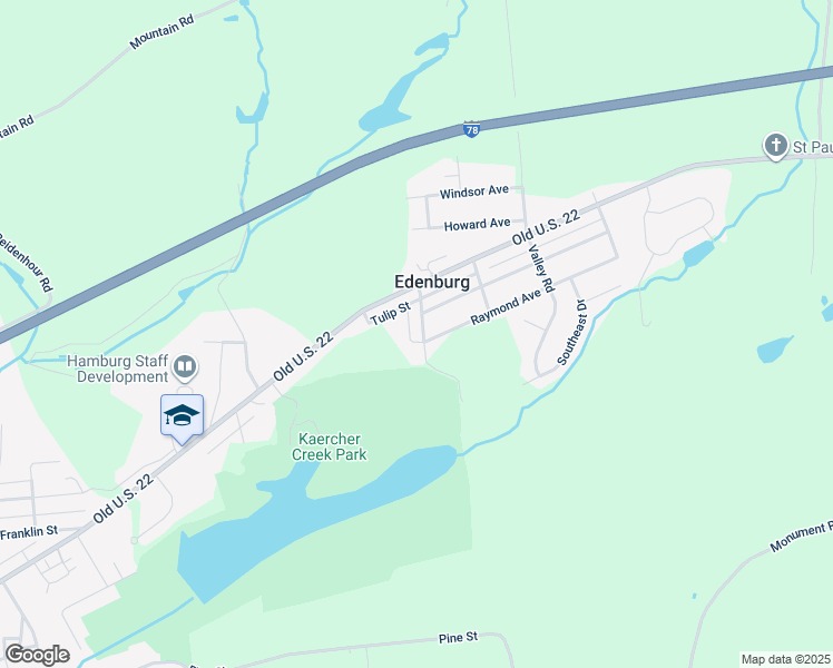 map of restaurants, bars, coffee shops, grocery stores, and more near 205 Mabel Lane in Hamburg