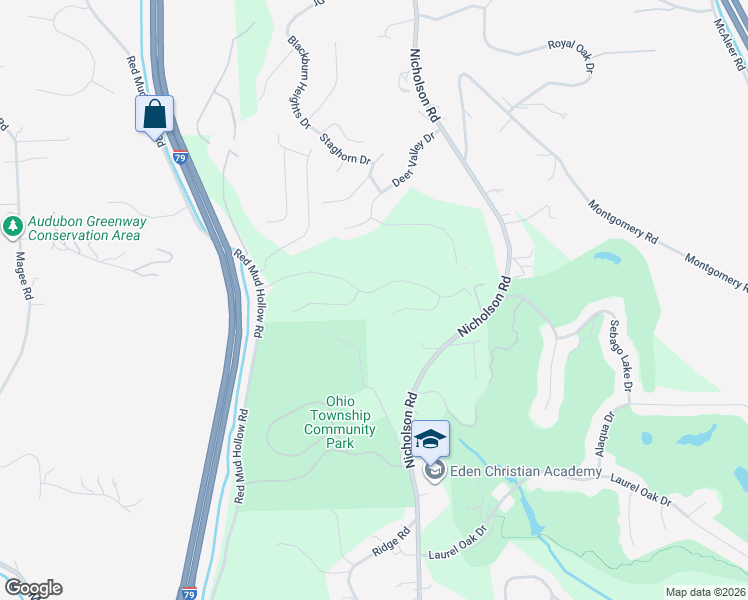 map of restaurants, bars, coffee shops, grocery stores, and more near 147 Dana Drive in Sewickley