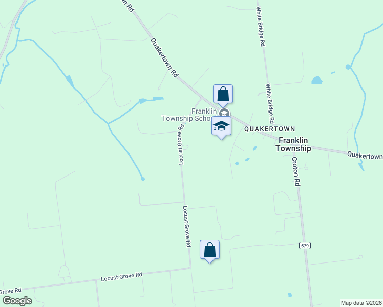 map of restaurants, bars, coffee shops, grocery stores, and more near 15 Locust Grove Road in Franklin Township