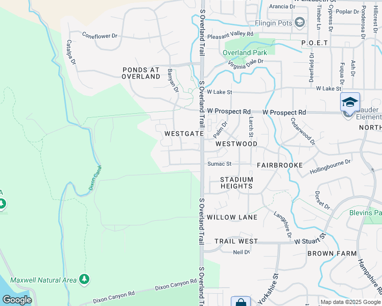 map of restaurants, bars, coffee shops, grocery stores, and more near 3111 Azalea Drive in Fort Collins