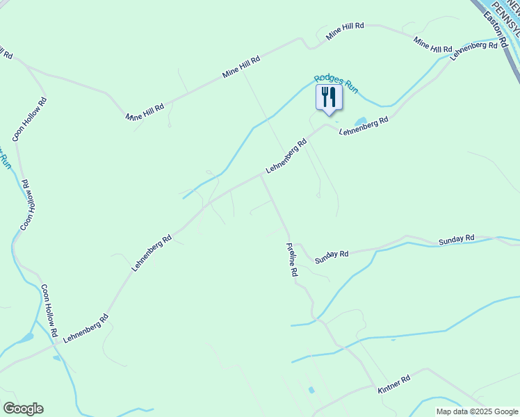 map of restaurants, bars, coffee shops, grocery stores, and more near 336 Fireline Road in Kintnersville