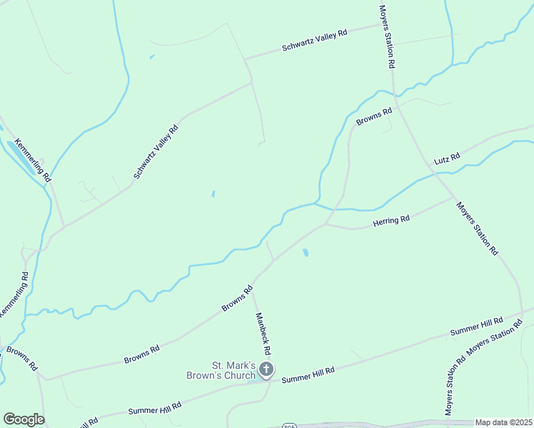 map of restaurants, bars, coffee shops, grocery stores, and more near Manbeck Road in Schuylkill County