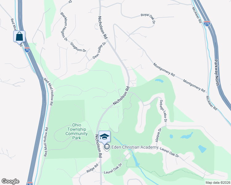 map of restaurants, bars, coffee shops, grocery stores, and more near 525 Nicholson Road in Sewickley