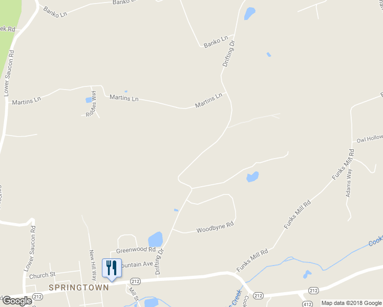 map of restaurants, bars, coffee shops, grocery stores, and more near 3260 Drifting Drive in Hellertown