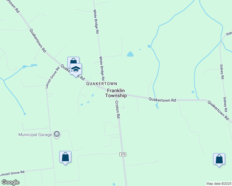 map of restaurants, bars, coffee shops, grocery stores, and more near in Franklin Township