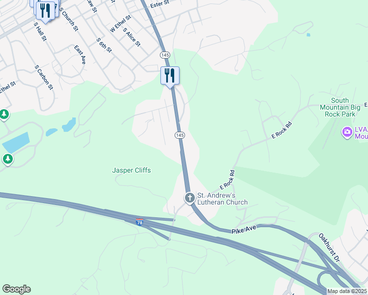 map of restaurants, bars, coffee shops, grocery stores, and more near 2931 South Pike Avenue in Allentown