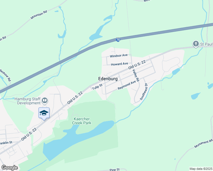 map of restaurants, bars, coffee shops, grocery stores, and more near 302 Mabel Lane in Hamburg