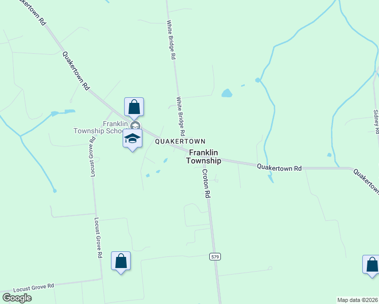 map of restaurants, bars, coffee shops, grocery stores, and more near in Franklin Township