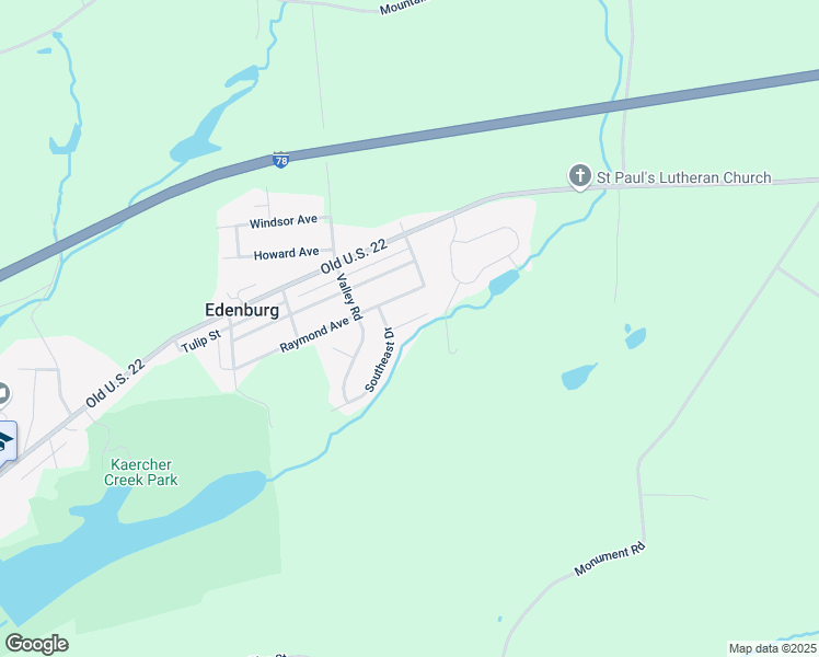 map of restaurants, bars, coffee shops, grocery stores, and more near 109 East Court in Hamburg