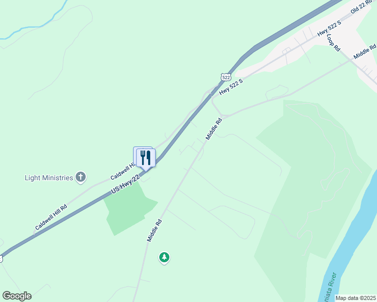 map of restaurants, bars, coffee shops, grocery stores, and more near 24 Runway Lane in Lewistown
