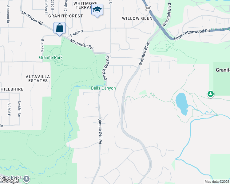 map of restaurants, bars, coffee shops, grocery stores, and more near 10142 Majestic Canyon Road in Sandy