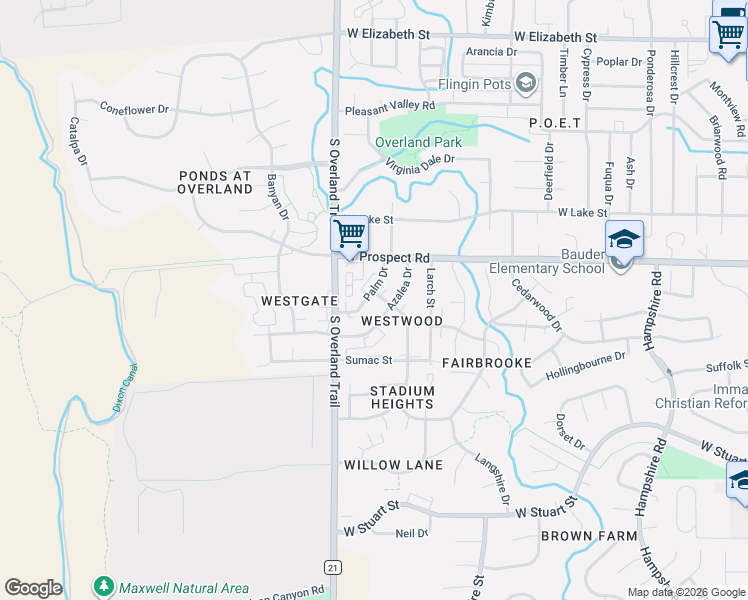 map of restaurants, bars, coffee shops, grocery stores, and more near 1701 Azalea Drive in Fort Collins