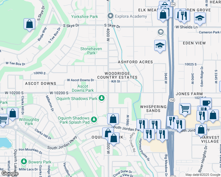 map of restaurants, bars, coffee shops, grocery stores, and more near 9463 4000 West in South Jordan