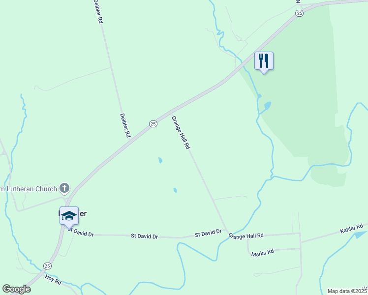 map of restaurants, bars, coffee shops, grocery stores, and more near 695 Grange Hall Road in Millersburg