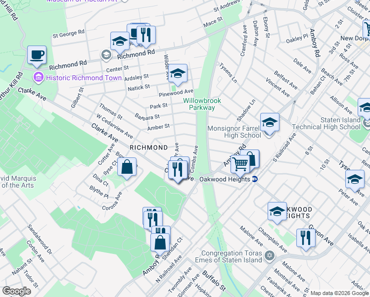 map of restaurants, bars, coffee shops, grocery stores, and more near 23 Rene Drive in Staten Island