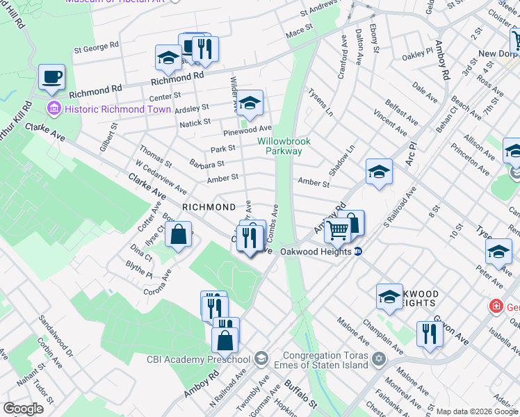 map of restaurants, bars, coffee shops, grocery stores, and more near 23 Rene Drive in Staten Island