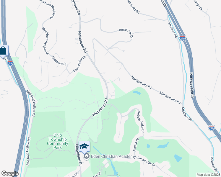 map of restaurants, bars, coffee shops, grocery stores, and more near 626 Nicholson Road in Sewickley