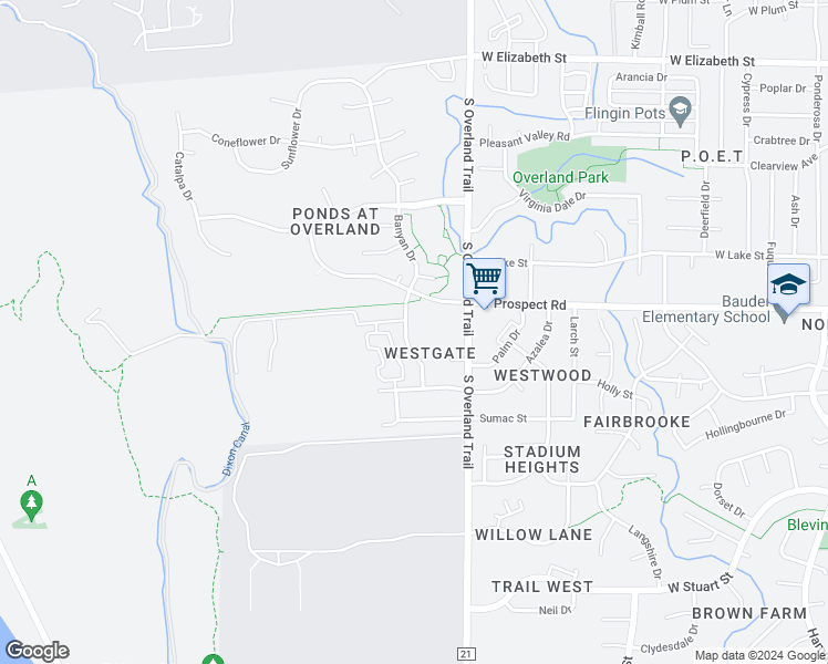 map of restaurants, bars, coffee shops, grocery stores, and more near 3200 Spruce Drive in Fort Collins