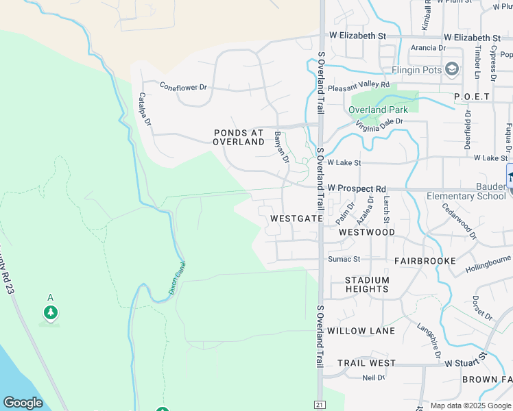 map of restaurants, bars, coffee shops, grocery stores, and more near 3224 Spruce Drive in Fort Collins