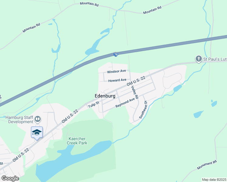 map of restaurants, bars, coffee shops, grocery stores, and more near 3016 Old U.S. 22 in Hamburg