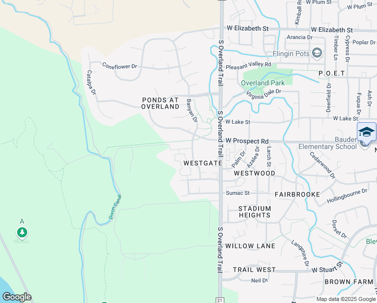 map of restaurants, bars, coffee shops, grocery stores, and more near 1613 Banyan Drive in Fort Collins