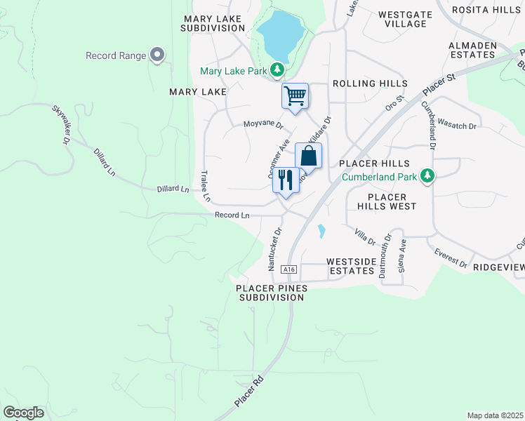 map of restaurants, bars, coffee shops, grocery stores, and more near 4975 Tralee Ln in Redding