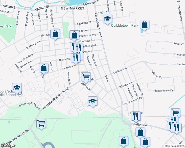 map of restaurants, bars, coffee shops, grocery stores, and more near 911 Mohill Place in Piscataway