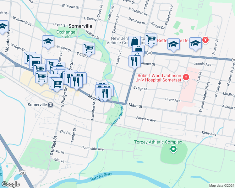 map of restaurants, bars, coffee shops, grocery stores, and more near 17 Codington Place in Somerville