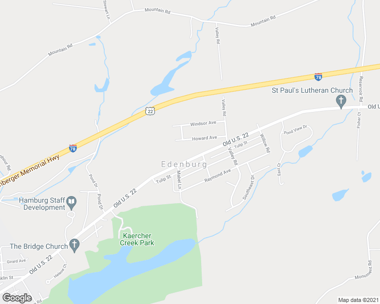 map of restaurants, bars, coffee shops, grocery stores, and more near 3016 Old U.S. 22 in Hamburg
