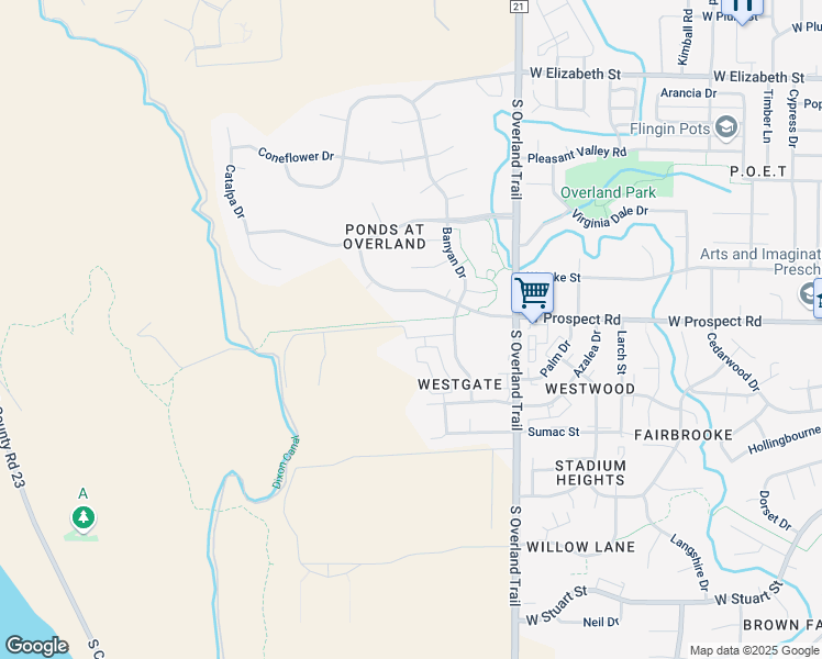 map of restaurants, bars, coffee shops, grocery stores, and more near 3224 Spruce Drive in Fort Collins