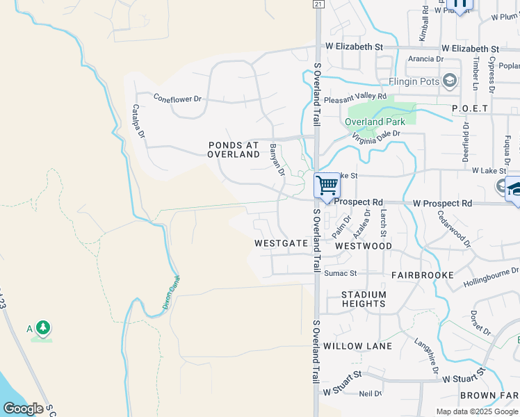 map of restaurants, bars, coffee shops, grocery stores, and more near 3212 Spruce Drive in Fort Collins