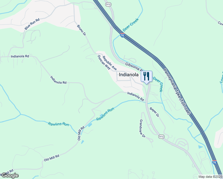map of restaurants, bars, coffee shops, grocery stores, and more near 265 Indianola Road in Indianola