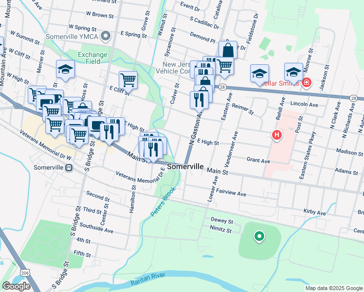 map of restaurants, bars, coffee shops, grocery stores, and more near 40 Codington Place in Somerville