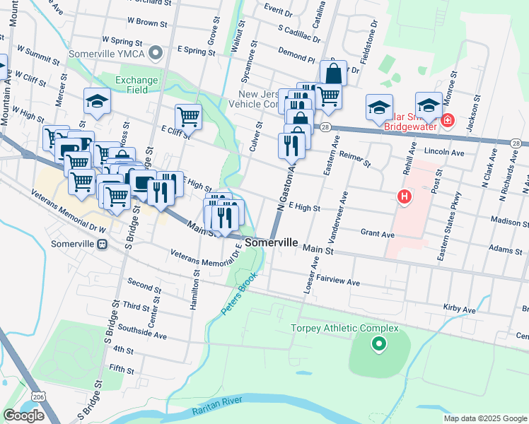 map of restaurants, bars, coffee shops, grocery stores, and more near 40 Codington Place in Somerville