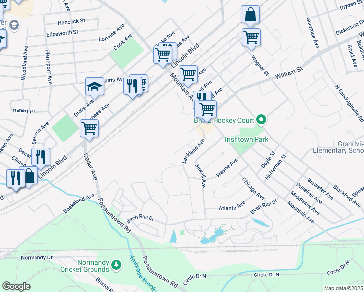 map of restaurants, bars, coffee shops, grocery stores, and more near 113 Chariot Court in Piscataway