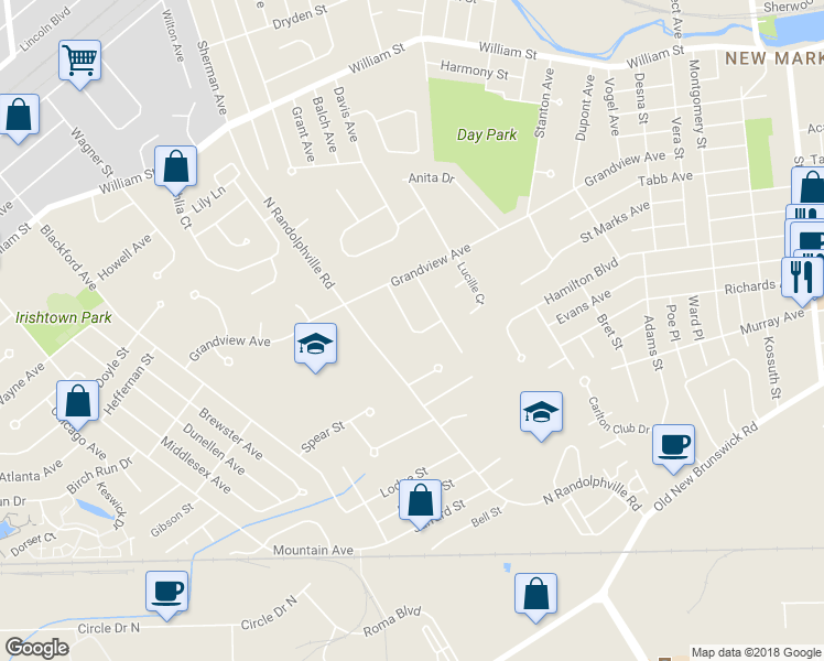 map of restaurants, bars, coffee shops, grocery stores, and more near 24 Musket Way in Piscataway Township