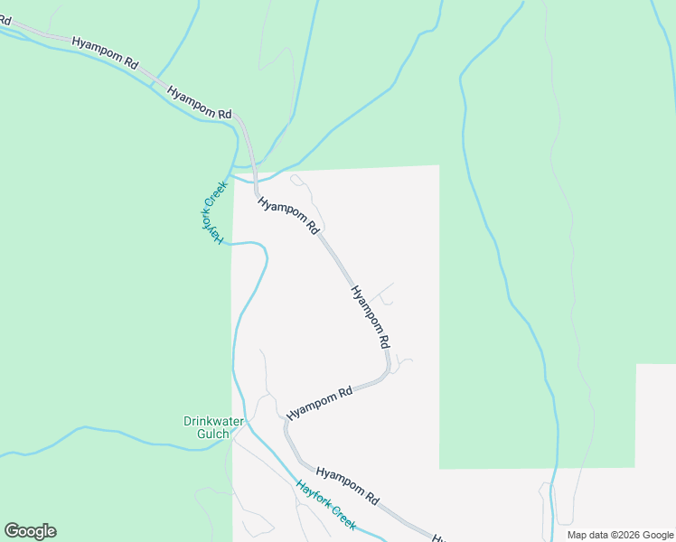 map of restaurants, bars, coffee shops, grocery stores, and more near 125 Hyampom Road in Hayfork