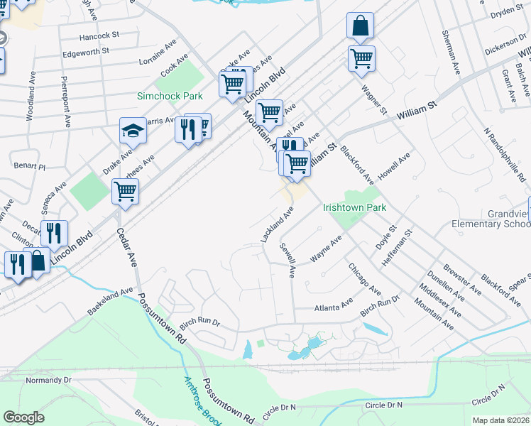 map of restaurants, bars, coffee shops, grocery stores, and more near 113 Chariot Court in Piscataway