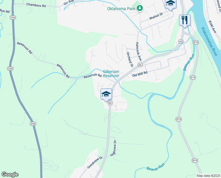 map of restaurants, bars, coffee shops, grocery stores, and more near 4750 Pennsylvania 66 in Apollo