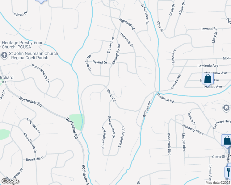 map of restaurants, bars, coffee shops, grocery stores, and more near 604 Calais Drive in Pittsburgh