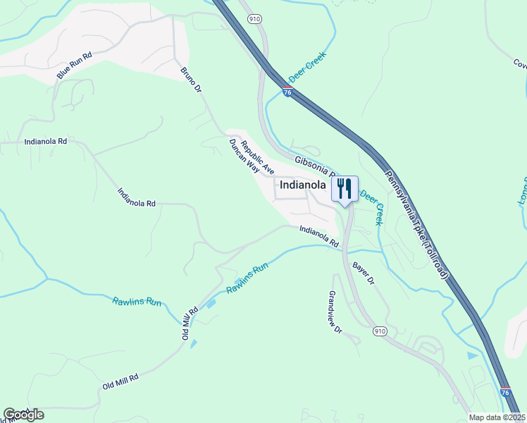 map of restaurants, bars, coffee shops, grocery stores, and more near 265 Indianola Road in Indianola