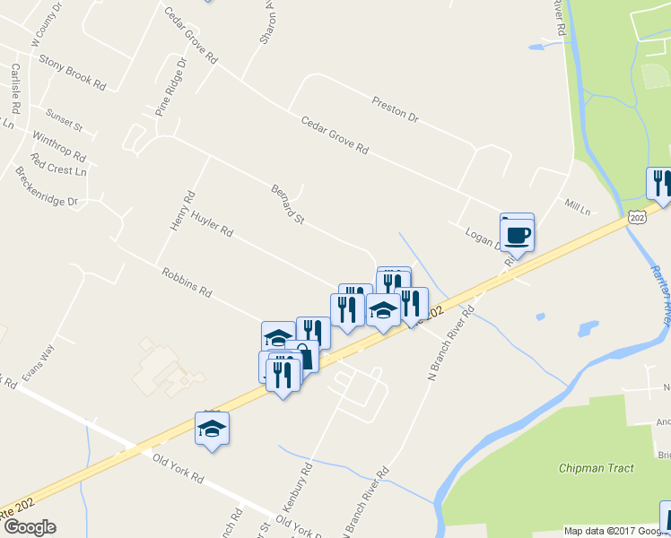 map of restaurants, bars, coffee shops, grocery stores, and more near 24 Huyler Road in Somerville