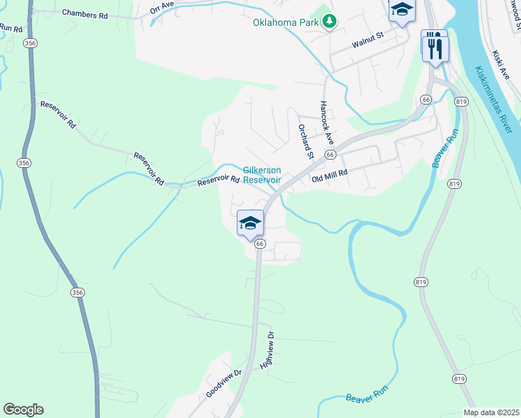 map of restaurants, bars, coffee shops, grocery stores, and more near 4750 Pennsylvania 66 in Apollo