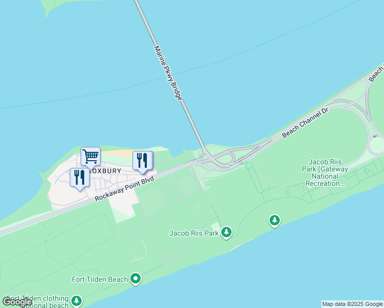 map of restaurants, bars, coffee shops, grocery stores, and more near in Queens