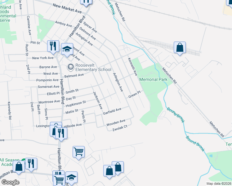 map of restaurants, bars, coffee shops, grocery stores, and more near 701 Tremont Avenue in South Plainfield