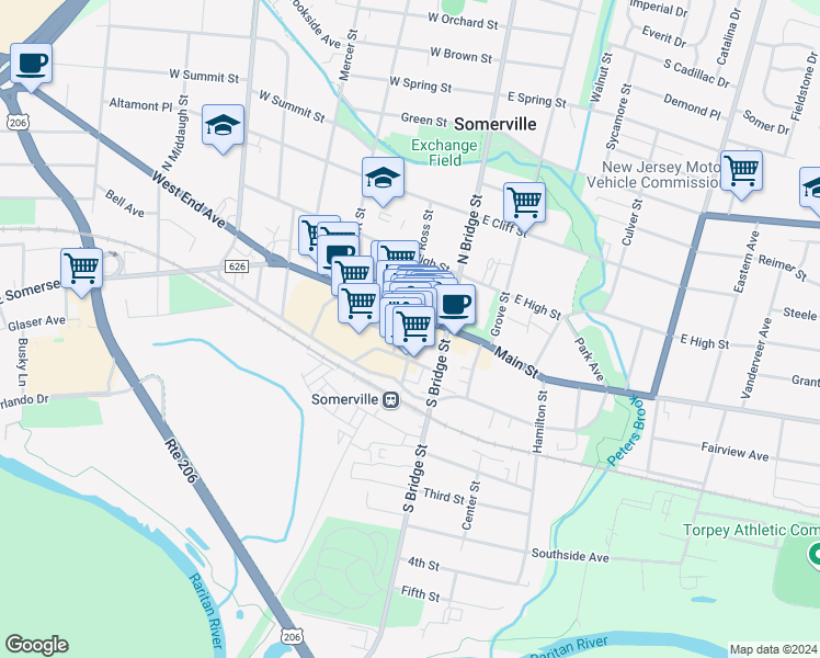 map of restaurants, bars, coffee shops, grocery stores, and more near 29 Division Street in Somerville