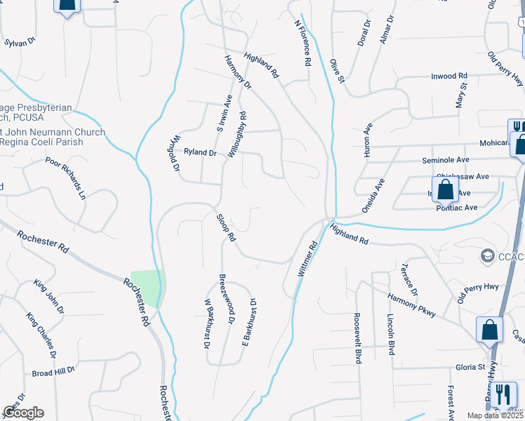 map of restaurants, bars, coffee shops, grocery stores, and more near 9038 Pine Heights Place in Pittsburgh