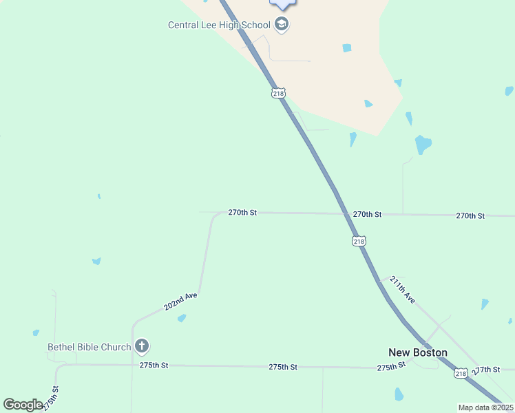 map of restaurants, bars, coffee shops, grocery stores, and more near 2041 270th Street in Donnellson